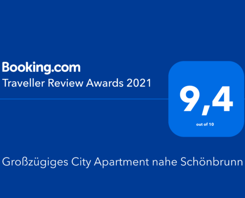 Booking.com Traveller Award 2021 Sonnenwohnen Apartment Hetzendorf