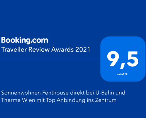 Booking.com Traveller Award 2021 Sonnenwohnen Apartment Penthouse Sky